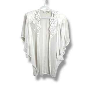 Vintage Victoria’s Secret Gold Label White Lace Cape Bridal Wedding